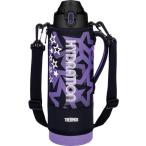 ショッピングサーモス 水筒 サーモス 水筒 真空断熱スポーツボトル 1.5L ブラックパープル 保冷専用 子供用 ポーチ付き 肩に優しいストラップ FJS-1500F BK