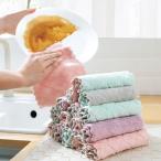 キッチンクロス 食器用　両面 ダブルカラー 布巾 学校用 ハンドタオル 速乾 吸水タオル マイクロファイバー　厚手雑巾ディッシュクロス 油をつけない ふきん 厚