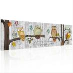 送料無料 金運・仕事運 開運絵画  絵画 ふくろう　4枚パネルセット　 動物画　油絵アートパネル　モダンアートファブリックパネル リビング キッチン トイレの壁