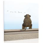 絵画　カモメ　海を見つめている象さん 象の後ろ絵画モダンアート  芸術品  アートパネル 北欧  Airbnb　民泊　シェアハウス　装飾　絵画 インテリア  おしゃれ