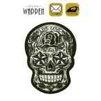 スカル ワッペン 刺繍 