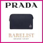 プラダ PRADA バッグ バック クラッチバッグ セカンドバッグ ポーチ ファスナー バルティコ ネイビー レザー ロゴ