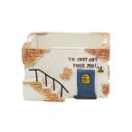  resin миниатюра pot a Pal to man голубой дверь house 