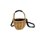 ウィローショルダーバッグ 柳かごバッグ スモールA 黒 皮手