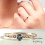 ロンドンブルートパーズ指輪K10リングホワイトトパーズハーフエタニティ華奢...