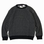 [SALE]BINGHAMTON KNITTING COMPANY バーズアイ フレック プルオーバー クルー セーター ブラック/ナチュラル  メンズ/レディース/ニット