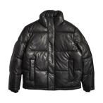 ショッピングレザージャケット Calvin Klein レザーパファージャケット ブラック メンズ レディース ジャケット CK