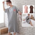 ルームウェア部屋着パジャマワンピースレディースルームウェア半袖コットンパジ...