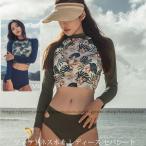 フィットネス 水着 レディース ラッシュガード 長袖 体型カバー セパレート タンキニ 2点セット 短パン ママ水着 スポーツウェア 日焼け防止 速乾 大きいサイズ