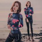 水着レディース体型カバーフィットネス3点セットラッシュガード長袖フィットネ...