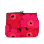 マリメッコ marimekko ポーチ バッグ 37773 PUOLIKAS KUKKARO RED/DARK RED RED/PK