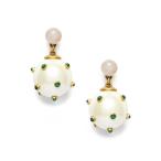 Tory Burch ピアス STUDDED STONE PEARL DROP EARRING 49962 レディース SHINY BRASS/MALACHITE/PINK/PEARL 749 トリーバーチ