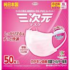 単品16個セット 三次元マスク小さめSサイズピンク50枚 興和 代引不可