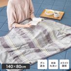 電気ひざ掛け毛布 140×82cm 本体丸洗い可能 ダニ退治 スライド調節 室温センサー 電気毛布 グレイ ボーダー ひざ掛け