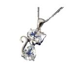 Yahoo! Yahoo!ショッピング(ヤフー ショッピング)ホワイトトパーズ猫ちゃんペンダント IC357 おしゃれ レディース 代引不可