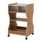 ステンレストップ スタイリッシュ パソコン デスクワゴン ヴィンテージオーク ワゴン デスク用 パソコンワゴン 収納 シンプル 代引不可