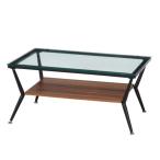 ガラスリビングテーブル クレア 80×52 幅80cm 奥行き52cm リビングテーブル ガラステーブル センターテーブル 棚付き 収納 代引不可