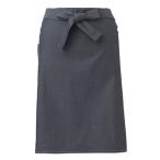 腰下ミドルダンガリーエプロン ブラック 綿100% KMA2710-3 代引不可