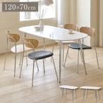 roomnhome ダイニングテーブル 幅120cm 丸型 ホワイト クイーンズ クロムテーブル 韓国インテリア レビュー&報告で保証期間1年間プレゼント