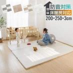 プレイマット ベビー 折りたたみ 200×250 厚さ3cm 防音 撥水 滑り止め 防水 床暖房対応 2畳 シンプル ベビーマット フロアマット軽量