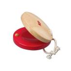 キッズパーカッション ラウンドカスタネット レッド カスタネット 楽器 玩具 おしゃれ かわいい 子供 知育玩具