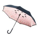 アンファナス 晴雨兼用 逆さに開く2重傘 circus Dot アプリコットピンク×ブラック 代引不可