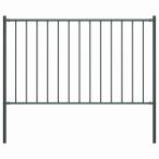vidaXL フェンスパネル 支柱付き 粉体塗装スチール 1.81x1.25 m アンスラサイト ハードウェア フェンス バリア フェンスパネル