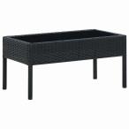 vidaXL сад te- blue black 75 x 40 x 37 cm поли ротанг производства мебель уличный мебель уличный стол 