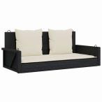 vidaXL swing bench подушка имеется черный 119x56x48 cm поли ротанг мебель уличный мебель наружный стул уличный bench 