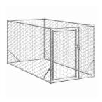 vidaXL 屋外用犬小屋 ドア付き 2x1x1 m 亜鉛メッキ鋼 動物 ペット用品 ペット用品 犬用品 ドッグハウス 代引不可