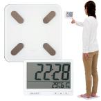 体重体組成計 見やすい デジタル 壁掛け式 体重 体脂肪 BMI 測定 時計 温度計 湿度計 しゃがまず確認 健康 お年寄り プレゼント 代引不可