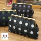 Yahoo! Yahoo!ショッピング(ヤフー ショッピング)MOON British Wool ムーン ブリティッシュウール ドット柄がま口 横長型