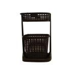 ベストコ スタイルプラス ランドリーバスケット2段 ブラック LC-999