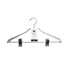 サワフジ 衣類ハンガー アニマーレ スーツハンガー クリップ付き シルバー ハンガー 洋服ハンガー