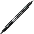 (まとめ) モナミ 油性ツインマーカー 細字+極細 黒 15001 1本 〔×60セット〕 代引不可