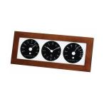 (まとめ)EMPEX 置き掛け兼用 時計 リビウッディ温・湿クロック LV-4302 ダークブラウン〔×2セット〕 代引不可