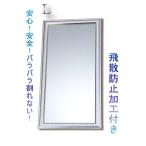 シルバーカラーウォールミラー/全身姿見鏡 〔壁掛け用〕 L 飛散防止加工 壁掛けひも付き 日本製 代引不可