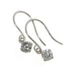 K18/0.2ctダイヤモンドピアス フックピアス ホワイトゴールド 代引不可