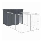 vidaXL собака house Ran имеется антрацит 214x457x181 cm цинк металлизированный сталь животное товары для домашних животных товары для домашних животных собака сопутствующие товары собака house оплата при получении не возможно 