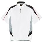 ZETT ゼット 半袖ハーフジップジャンパー BOV510H カラー ホワイト×ネイビー 1129 サイズ S