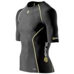 デサント SKINS（スキンズ） J60052004D A200 メンズ ショートスリーブトップ ブラック／イエロー ブラック×イエロー M