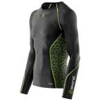 デサント SKINS（スキンズ） J60088005D A200 メンズ ロングスリーブトップ ブラック／アップルグリーン ブラック×アップルグリーン XL