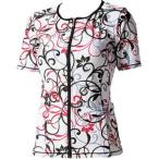 エレッセ ellesse プリント半袖ZIPトップス レディース 水着 ES15000 ホワイト W