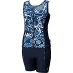 エレッセ ellesse プリント美ラップ美アーム美セパ レディース 水着 ES54251 ネイビーブルー NB