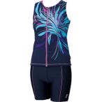 エレッセ ellesse プリント美ラップ美セパ レディース 水着 ES54255 ネイビーブルー NB