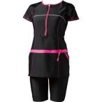 エレッセ ellesse チュニック美セパレーツ レディース 水着 ES55218 ブラック×ピンク KP