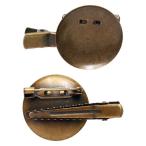 日本紐釦貿易 台付コサージュクリップ 台φ27mm 3個入 アンティークゴールド KE250-AG（直送品）
