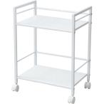 YAMAZEN パンチングワゴン デスクワゴン ファイルワゴン 2段 キャスター付き ホワイト LSDT-2(WH) 1台（直送品）