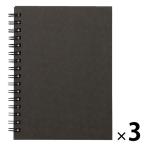 Muji Ryohin двойной кольцо Note одноцветный A6 темно-серый 80 листов 1 комплект (3 шт. ) хорошая вещь план 