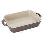 ストウブ レクタンギュラーディッシュ アンティークグレー（20×16cm）1枚 グラタン皿 オーブン・電子レンジ対応【日本正規販売品】
